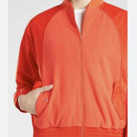 NWT ATHLETA Bright Red Zion Microfleece Full Zip Jacket Size Large - Picture 1 of 9
